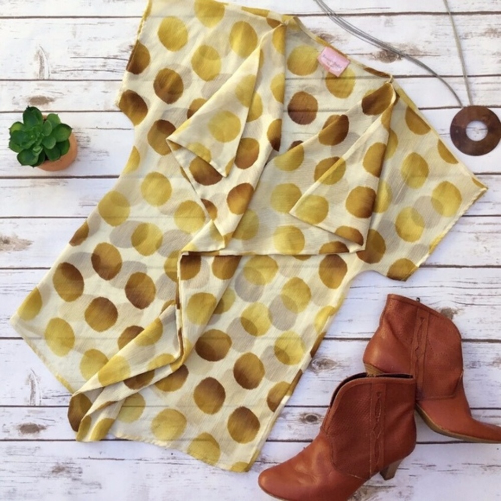 Romeo & Juliet Couture Sheer Polka Dot Blouse Top
